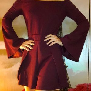 1 Black and 1 Maroon long sleeve romper